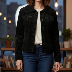 Bum Equipment Black Velvet Jean Jacket